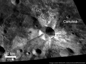 The Canuleia crater on Vesta